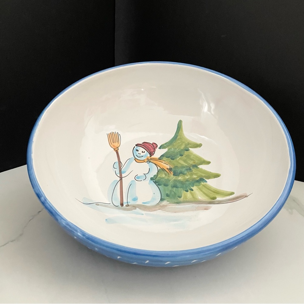 Blue Snowman Serving Bowl by Vietri